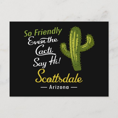 Scottsdale Postcard Cactus Funny Retro
