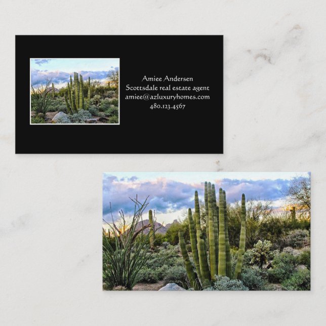 Scottsdale Succulent Sunset Business Card (Front/Back)