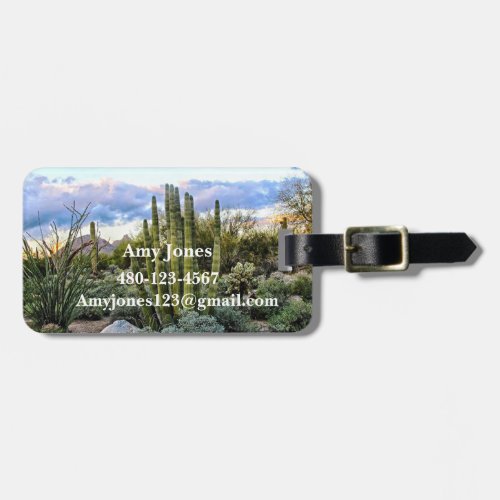 Scottsdale succulent Sunset Luggage Tag