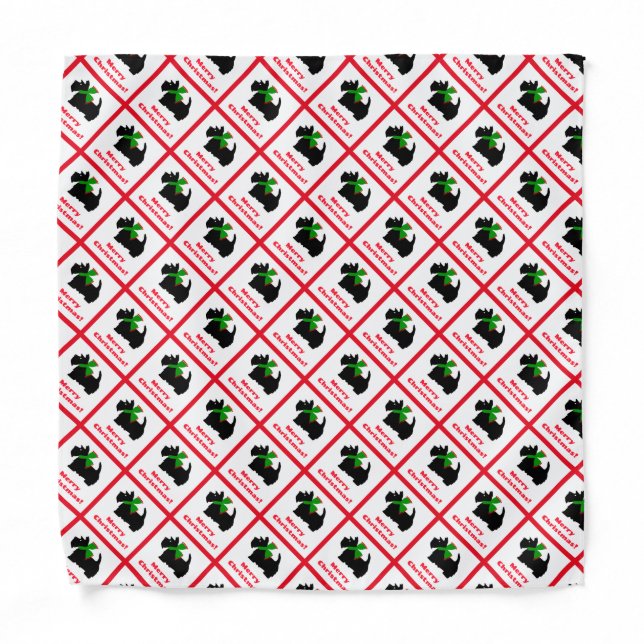 Scotty Dog and Merry Christmas Bandana (Front)