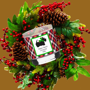 Scotty Dog and Tartan Merry Christmas Whiskey Glass