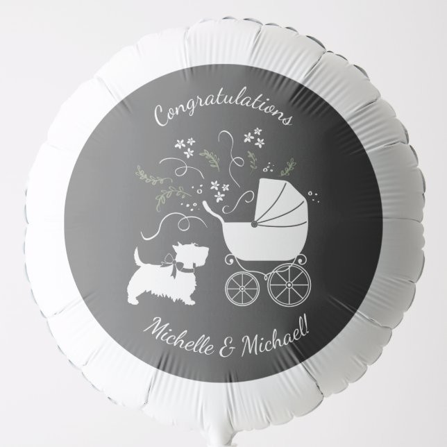 Scotty Dog Baby Shower Balloon (Front)