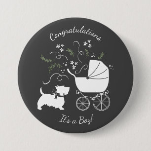 Scotty Dog Baby Shower Button