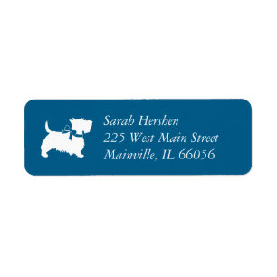 Scotty dog Baby Shower Label