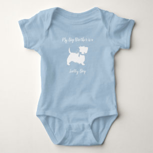 Scotty Dog Baby Shower Puppy Scottish Terrier Blue Bodysuit