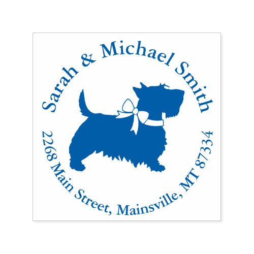 Scotty Dog Baby Shower Puppy Scottish Terrier Blue Self_inking Stamp