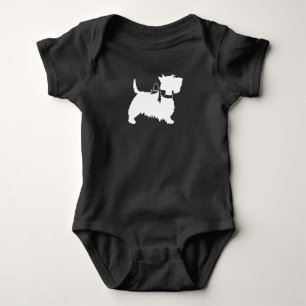 Scotty Dog Baby Shower Puppy Scottish Terrier Grey Bodysuit