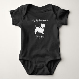 Scotty Dog Baby Shower Puppy Scottish Terrier Grey Bodysuit