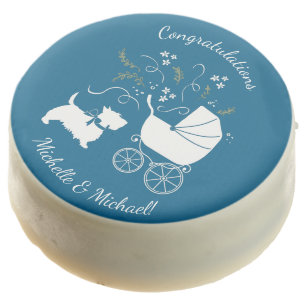 Scotty Dog Baby Shower Scottish Terrier Blue Chocolate Covered Oreo