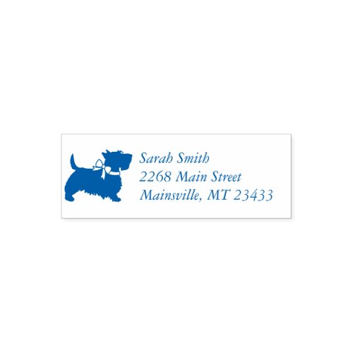 Scotty Dog Baby Shower Scottish Terrier Blue Self_inking Stamp