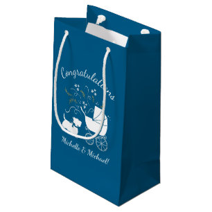 Scotty Dog Baby Shower Scottish Terrier Blue Small Gift Bag