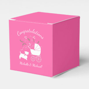 Scotty Dog Baby Shower Scottish Terrier Pink Favor Boxes