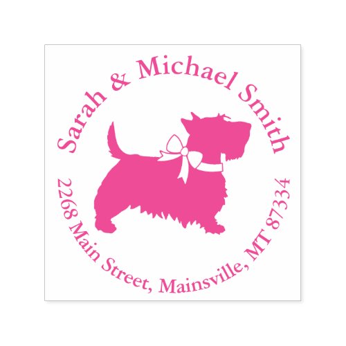 Scotty Dog Baby Shower Scottish Terrier Pink Self_inking Stamp