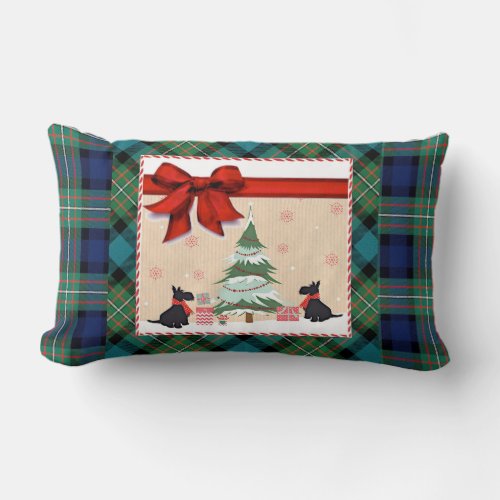 Scotty Dog Christmas pillow