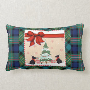 Scotty Dog Christmas pillow