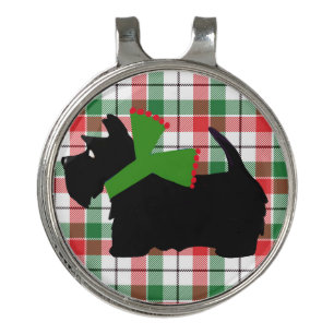 Scotty Dog Holiday Plaid Golf Hat Clip