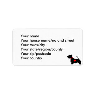 Scotty dog return address labels