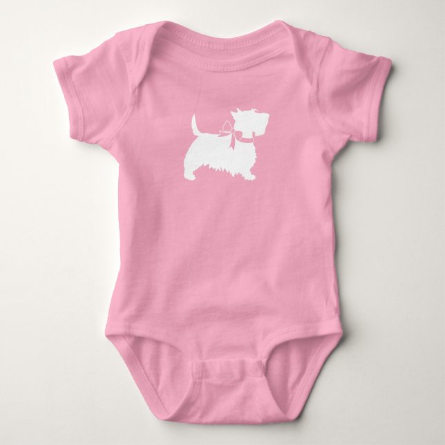Scotty Dog Scottish Terrier Baby Bodysuit (Front)