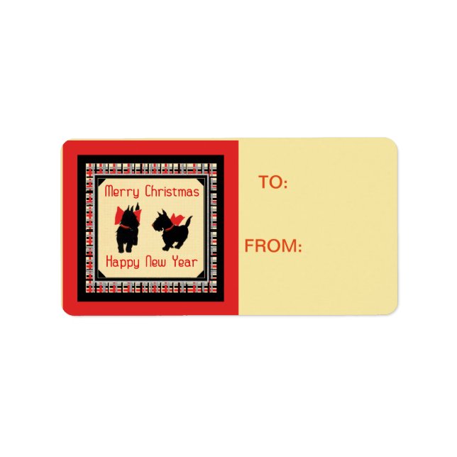Scotty Dog Scottish Terrier Christmas gift Tag (Front)