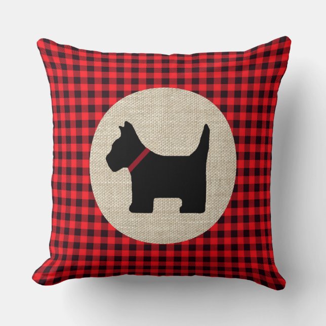 Scotty Dog Throw Pillow (Front)