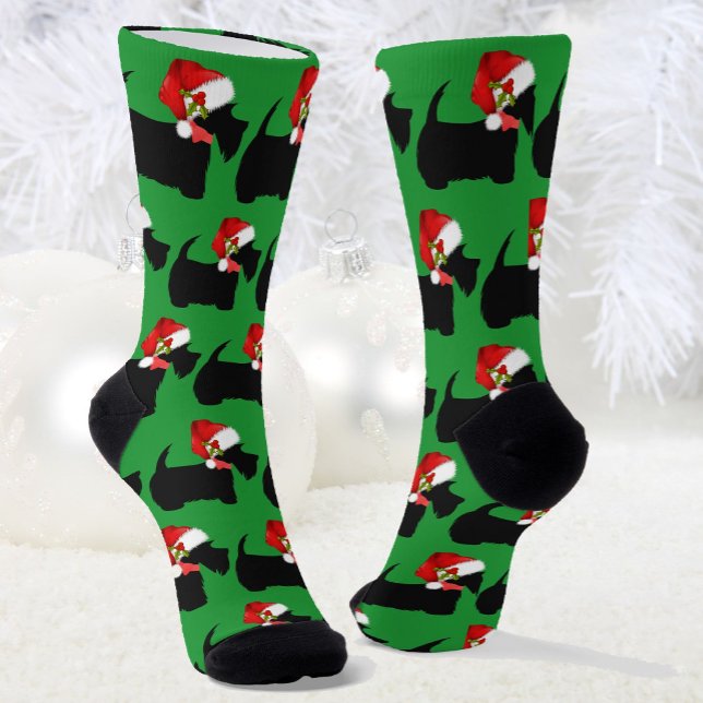Scotty Dogs in Santa Hats Novelty Christmas Socks (Creator Uploaded)