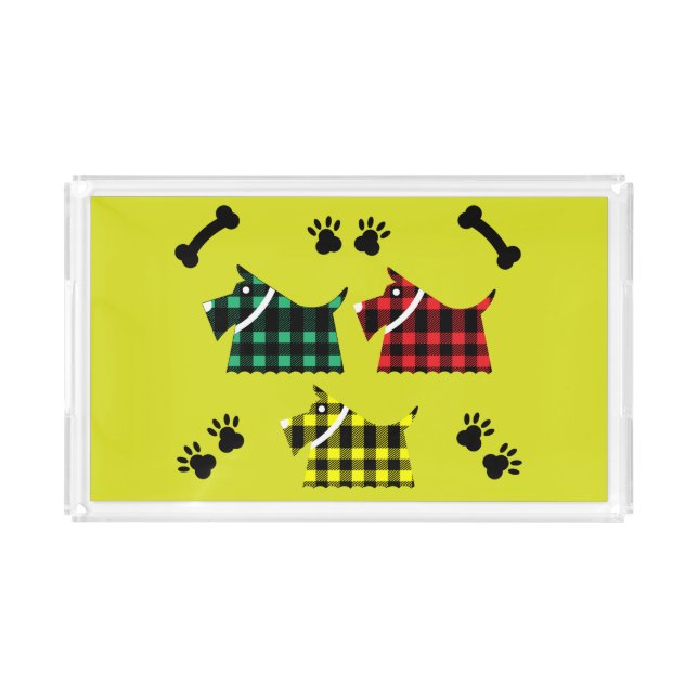 Scotty Terrier Dogs Cute Funny Terriers Breeds Thr Acrylic Tray (Front)