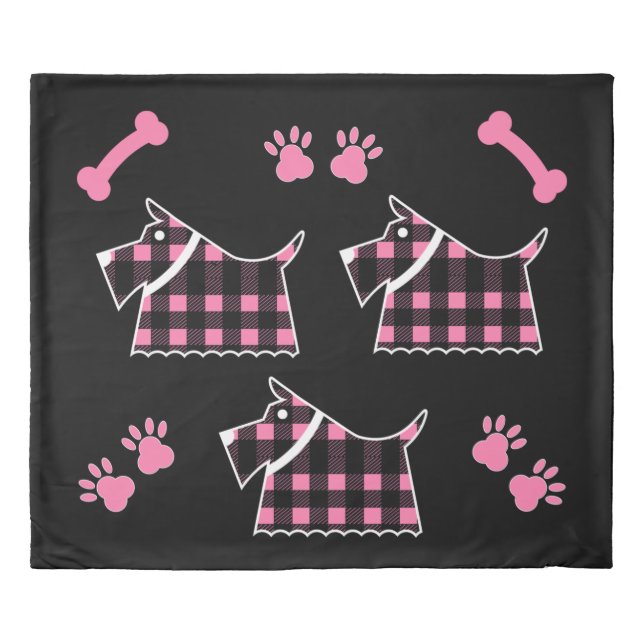 Scotty Terrier Dogs Cute Funny Terriers Breeds Thr Duvet Cover (Front)