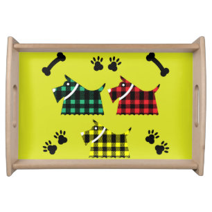 Scotty Terrier Dogs Cute Funny Terriers Breeds Thr Serving Tray