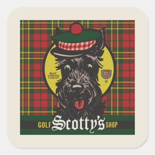 Scottys Golf Shop Square Sticker