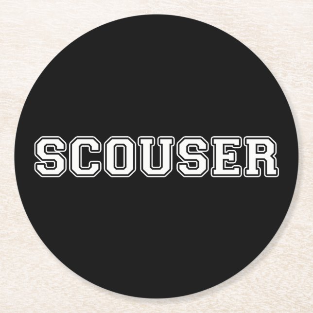 Scouser Round Paper Coaster (Front)