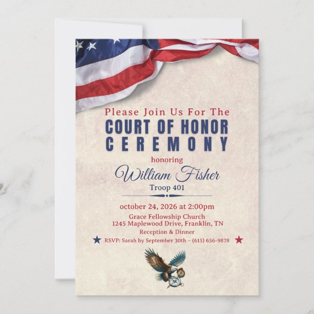 Scout Achievement Ceremony Invitation (Front)