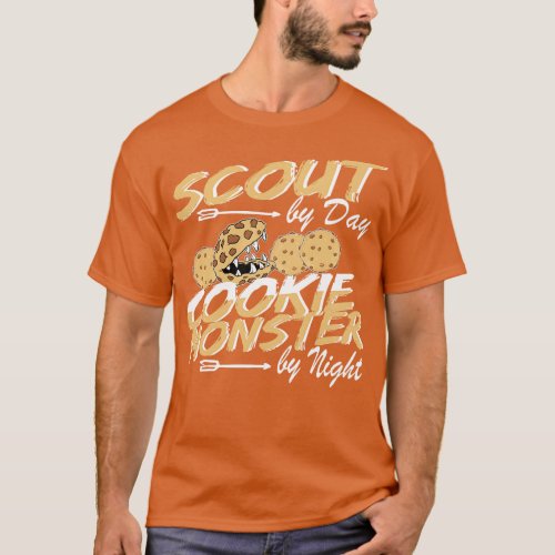 Scout by Day Cookie Monster by Night Troop leader T_Shirt