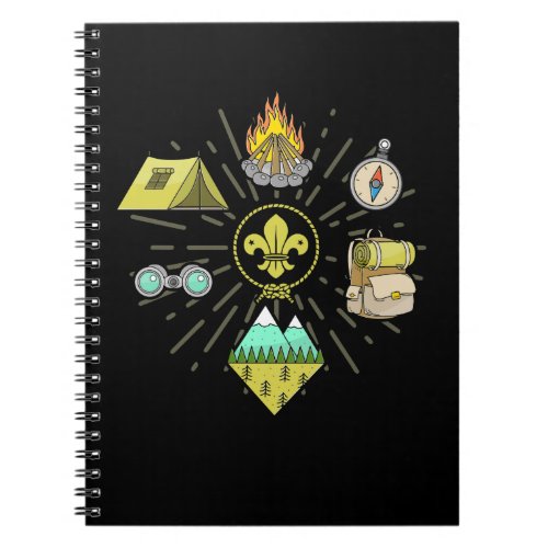 Scout Campfire Camp Compass Hiking Adventure Notebook