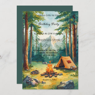 scout Camping party birthday invitation