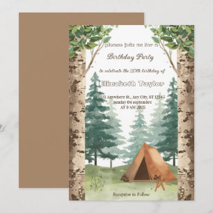 scout Camping party birthday invitation