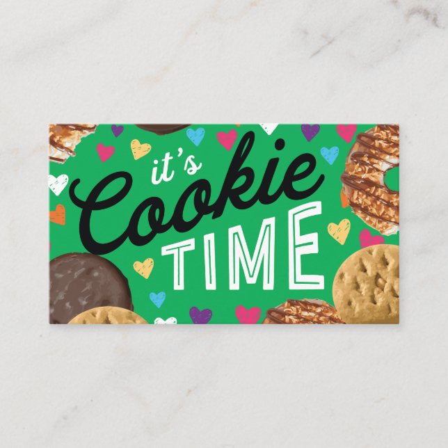 Scout Cookie Business Cards for Girls (Front)