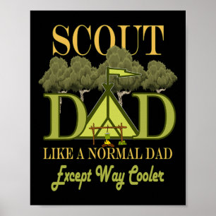 Scout Dad Leader Camping Scouting For Men Fathers  Poster