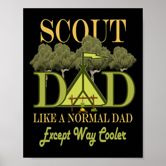 Scout Dad Leader Camping Scouting For Men Fathers  Poster (Front)