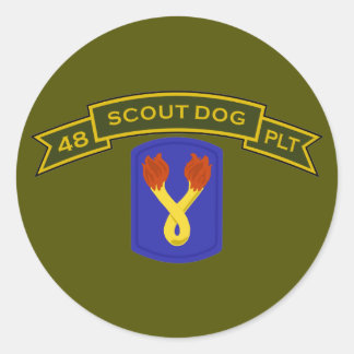 Scout Dog Platoons Classic Round Sticker