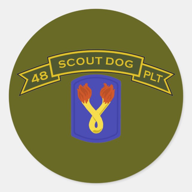 Scout Dog Platoons Classic Round Sticker (Front)