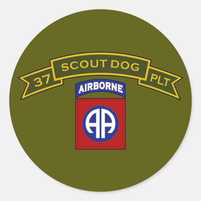 Scout Dog Platoons Classic Round Sticker (Front)