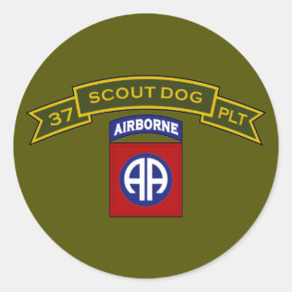 Scout Dog Platoons Classic Round Sticker