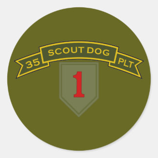 Scout Dog Platoons Classic Round Sticker