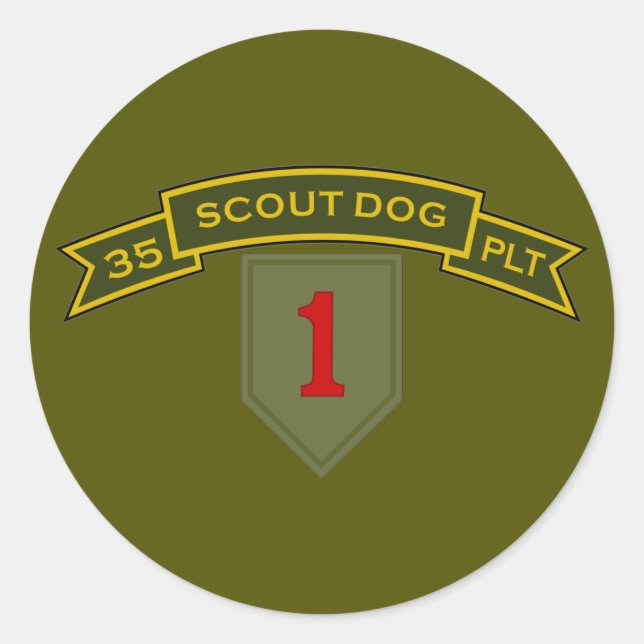 Scout Dog Platoons Classic Round Sticker (Front)