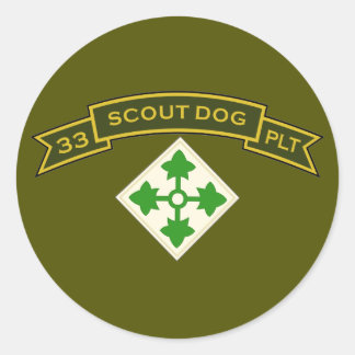 Scout Dog Platoons Classic Round Sticker