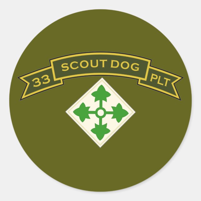 Scout Dog Platoons Classic Round Sticker (Front)