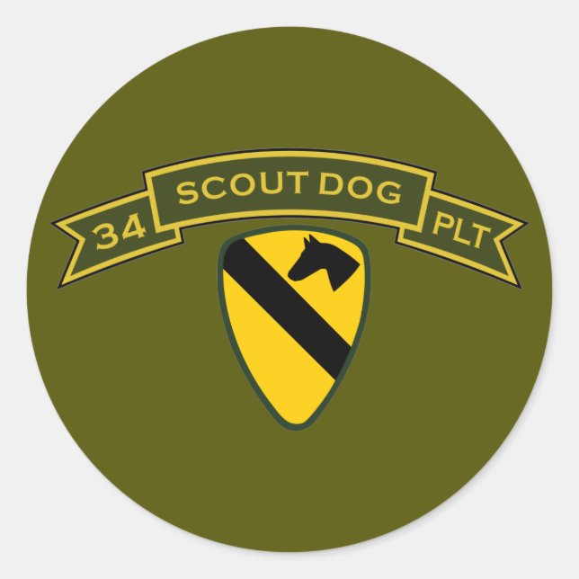Scout Dog Platoons Classic Round Sticker (Front)
