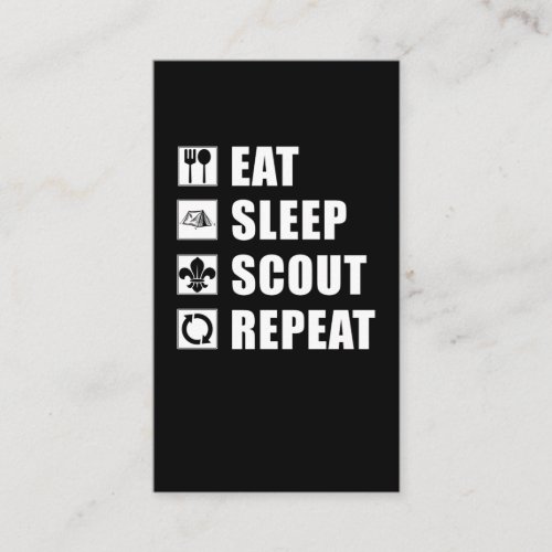 Scout Eat Camping Scouting Repeat Adventure Business Card