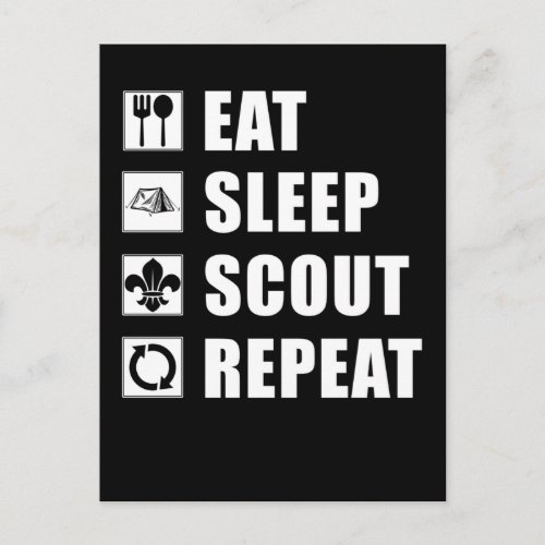 Scout Eat Camping Scouting Repeat Adventure Postcard