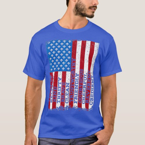 Scout Law Patriotic Scouting Lover US Flag Boy Gir T_Shirt
